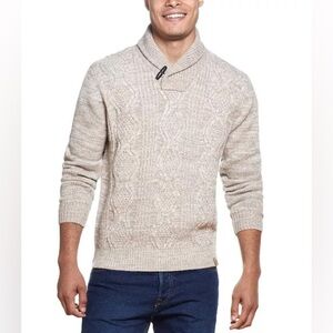 NewWeatherproof Vintage Fisherman Toggle Knit Shawl Neck Sweater Men’s M